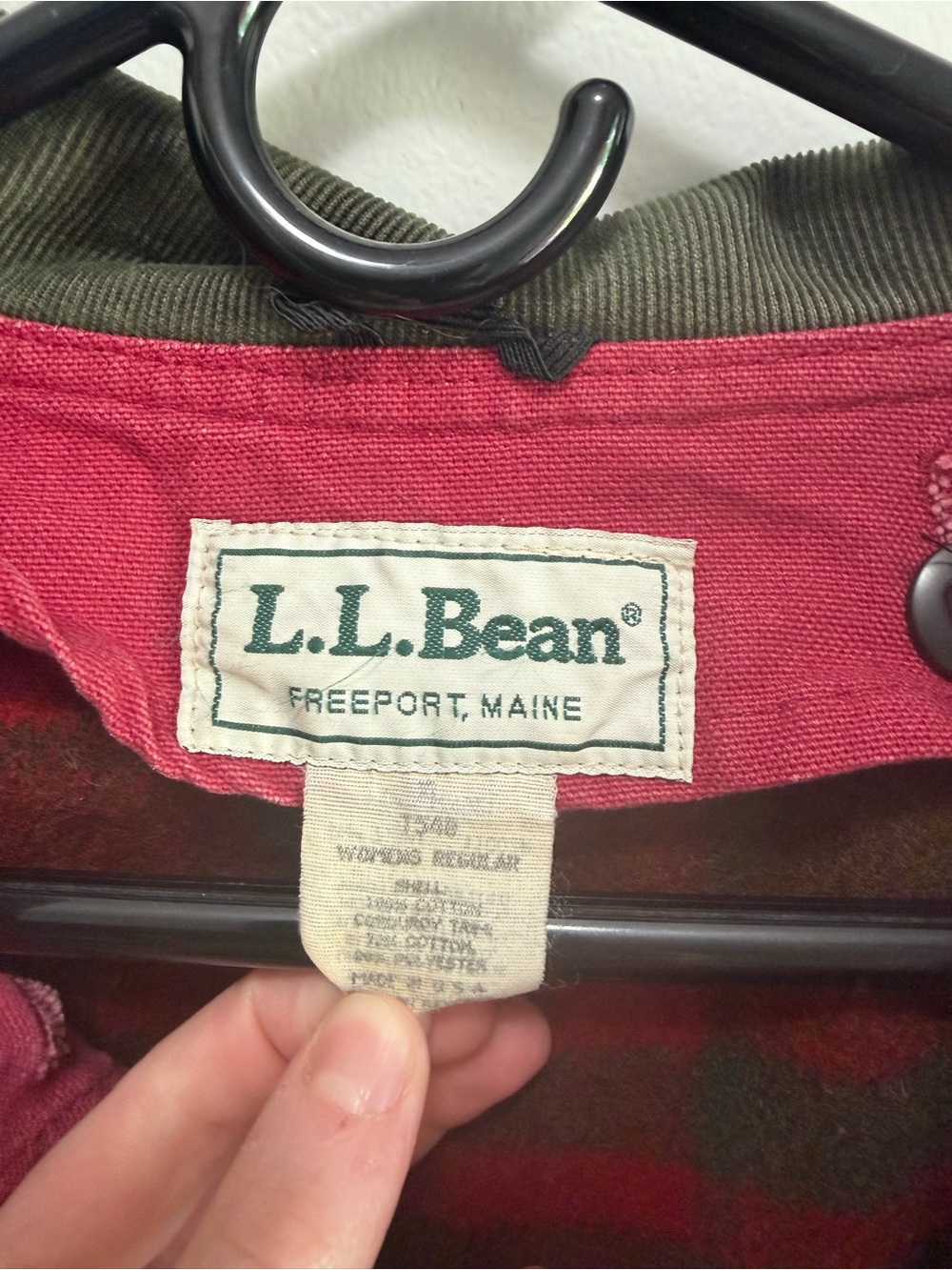 *VINTAGE* 80s/90s LL Bean Burgundy Barn Oversized Coat Womens XL Wool interior - Picture 6 of 8